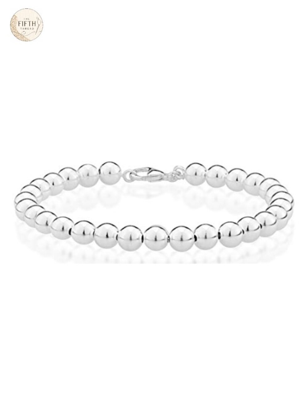 Genuine 925 Sterling Silver Italian Beaded Bracelet Women 6mm Chain